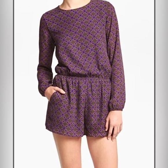 Lucca Couture Pants - LUCCA COUTURE Women’s Purple Long Sleeve Open Back Romper, Size XS
